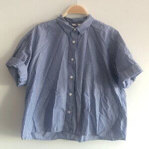 UNIQLO COTTON STRIPED SHORT SLEEVE SHIRT SZ M